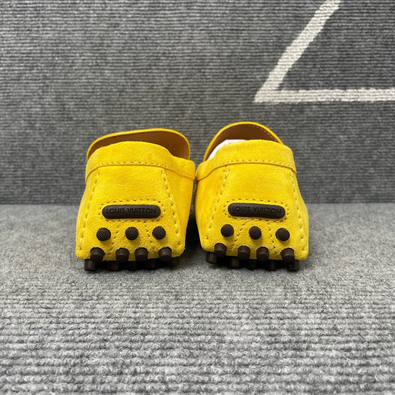 LV 路易威登 黃色麂皮馬銜扣豆豆鞋 41碼-2