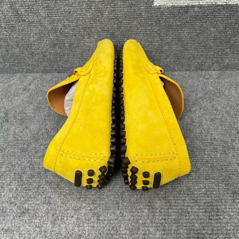 LV 路易威登 黃色麂皮馬銜扣豆豆鞋 41碼-5