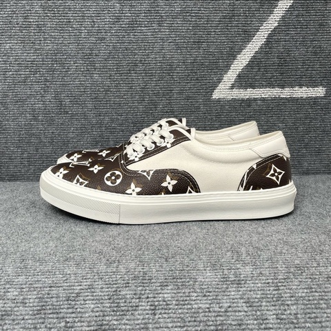 LV路易威登 棕色皮面老花板鞋 42.5碼