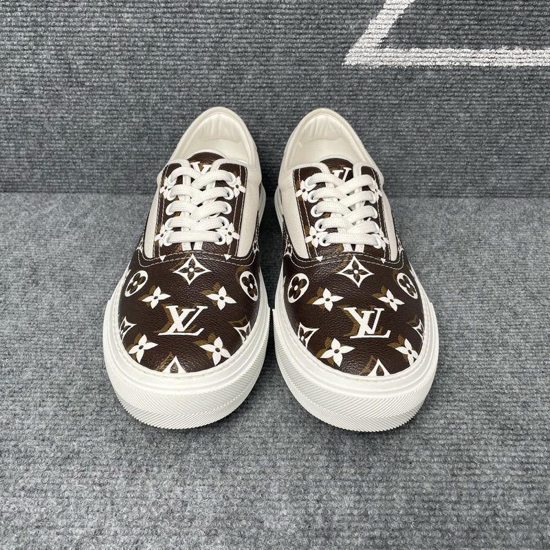 LV路易威登 棕色皮面老花板鞋 42.5碼-1