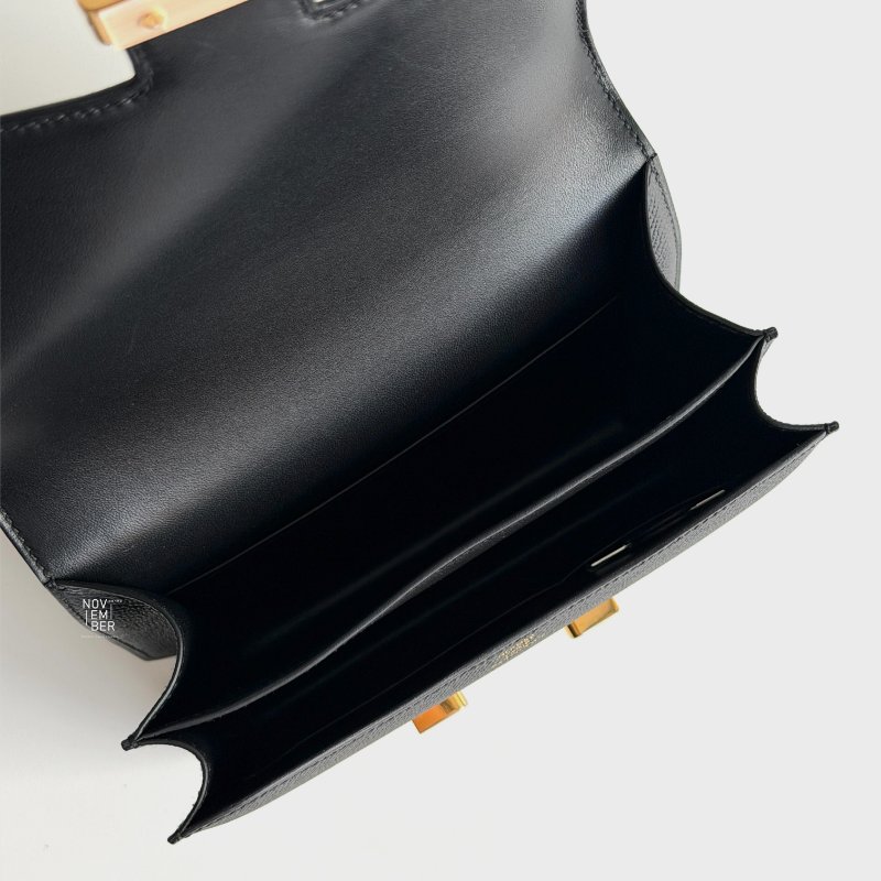 99新🆕Hermès愛馬仕 Mini Constance 黑色銀釦-3