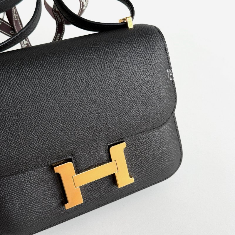 99新🆕Hermès愛馬仕 Mini Constance 黑色銀釦-4