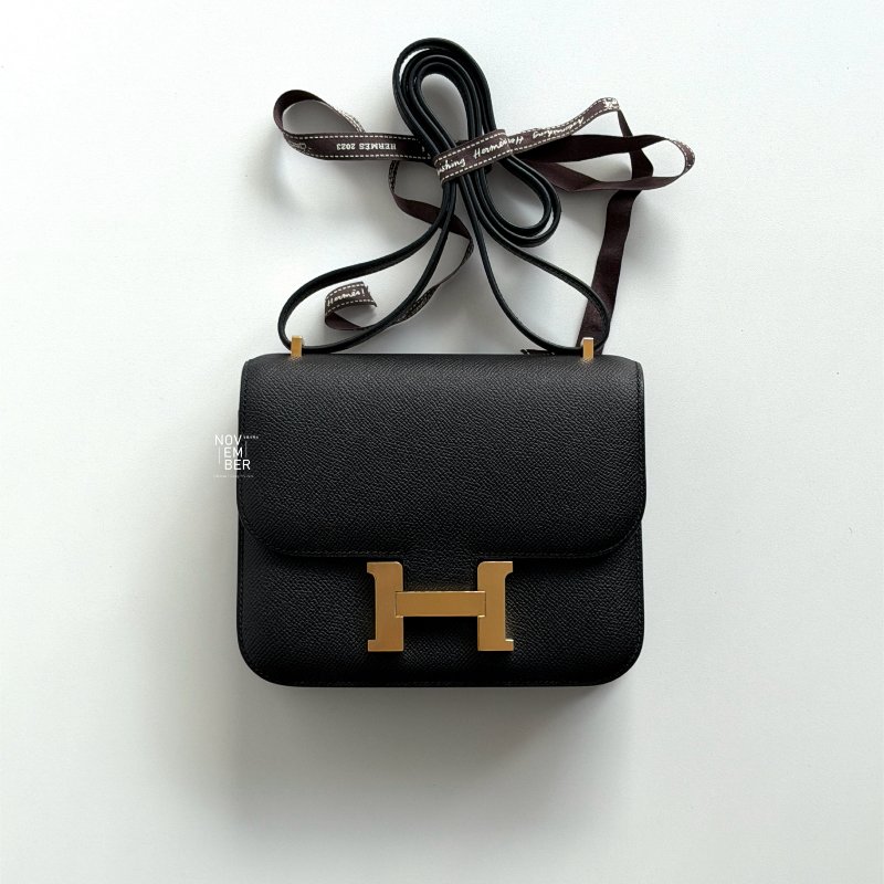 99新🆕Hermès愛馬仕 Mini Constance 黑色銀釦-5