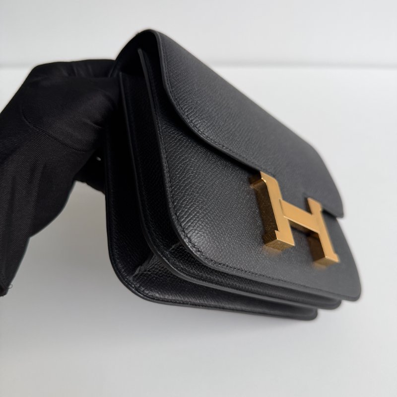 99新🆕Hermès愛馬仕 Mini Constance 黑色銀釦-8
