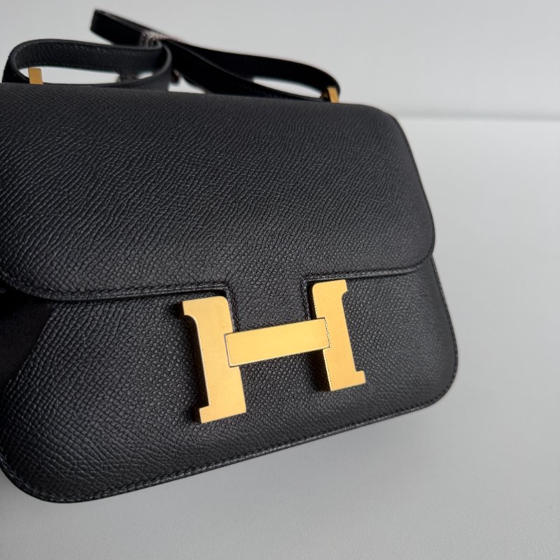 99新🆕Hermès愛馬仕 Mini Constance 黑色銀釦-11