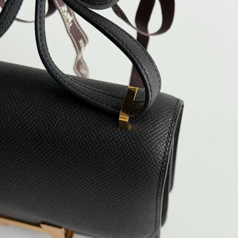 99新🆕Hermès愛馬仕 Mini Constance 黑色銀釦-13