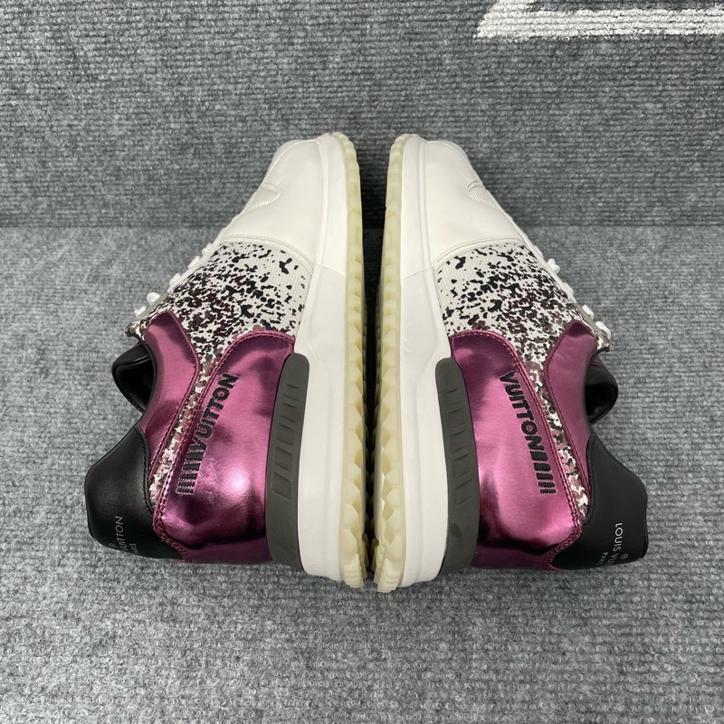 LV 路易威登 白紫色皮面網面運動鞋 41碼-5