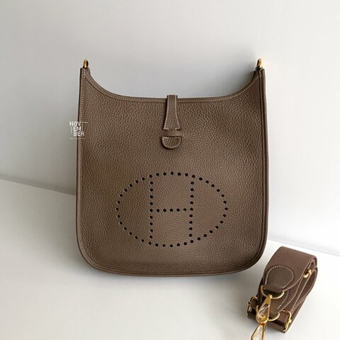 98新🫰🏻Hermès愛馬仕 Evelyne 29 大象灰金釦