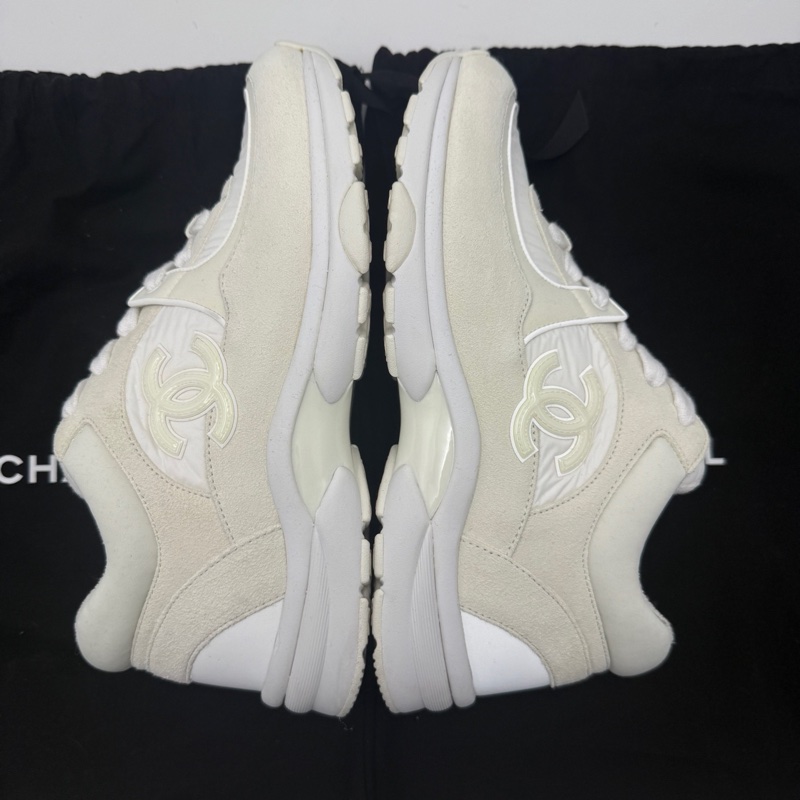 CHANEL香奈兒 系帶 簡約百搭 低幫 運動休閒鞋 白色 37碼-3