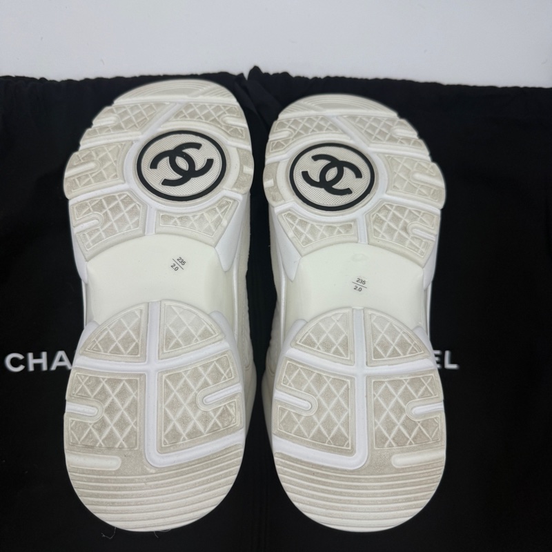 CHANEL香奈兒 系帶 簡約百搭 低幫 運動休閒鞋 白色 37碼-8