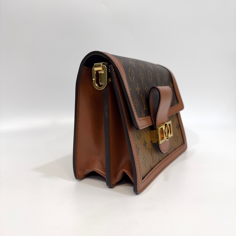 🥨路易威登中號達芙妮 LV原花雙色金釦達芙妮Dauphine MM側背鏈包M45958-5