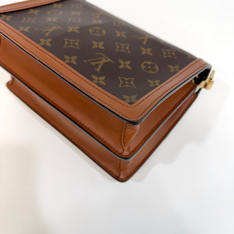 🥨路易威登中號達芙妮 LV原花雙色金釦達芙妮Dauphine MM側背鏈包M45958-13