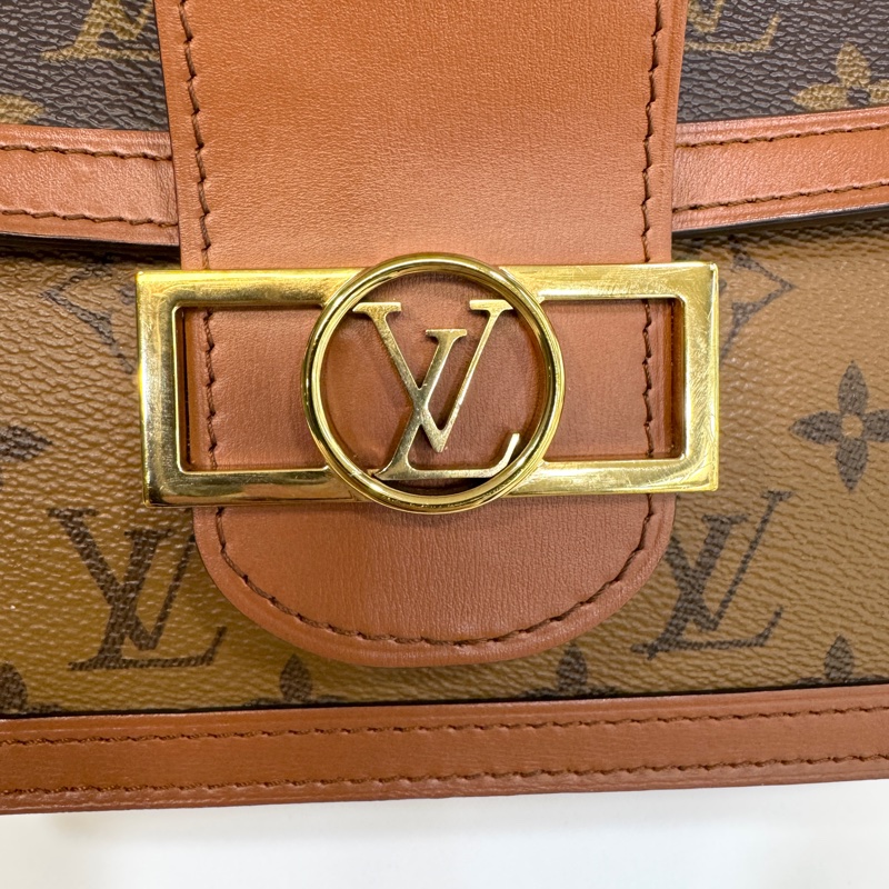 🥨路易威登中號達芙妮 LV原花雙色金釦達芙妮Dauphine MM側背鏈包M45958-15