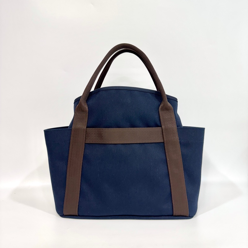 🤎愛馬仕馬術包HERMES海軍藍帆布THE Grooming火橘色內裡托特包H068312CKAB-8