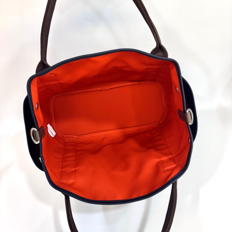 🤎愛馬仕馬術包HERMES海軍藍帆布THE Grooming火橘色內裡托特包H068312CKAB-10