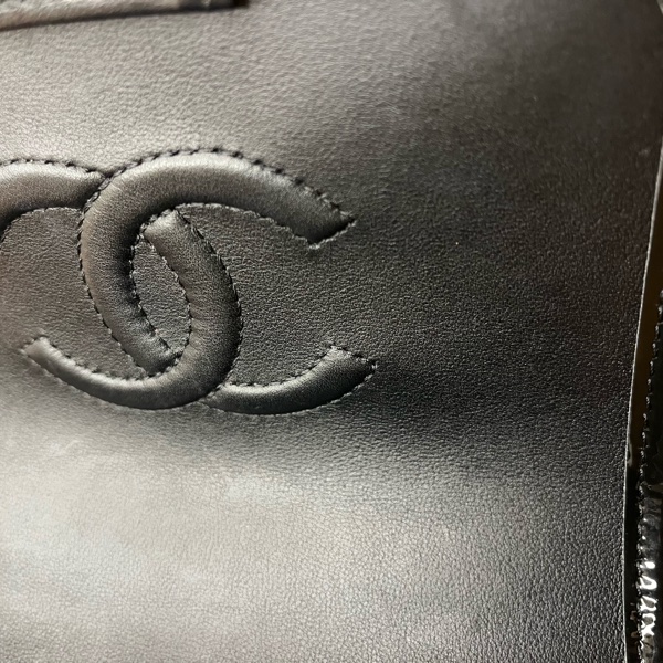 chanel 香奈兒 黑金 漆皮 豆腐包-13