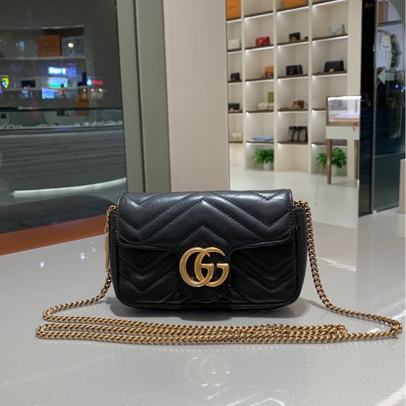 Gucci古馳馬爾蒙黑金mini 經典熱門款-1