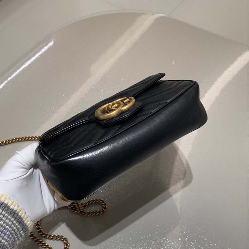 Gucci古馳馬爾蒙黑金mini 經典熱門款-3