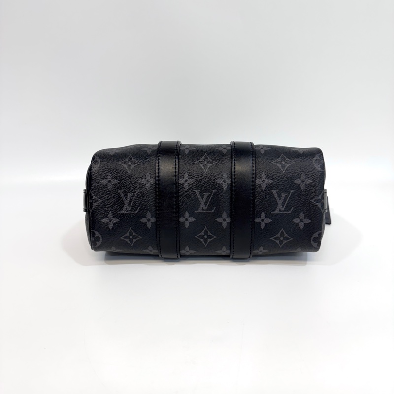 🖤路易威登黑武士LV黑灰原花銀釦Keepall 25手提斜背包M46271-8