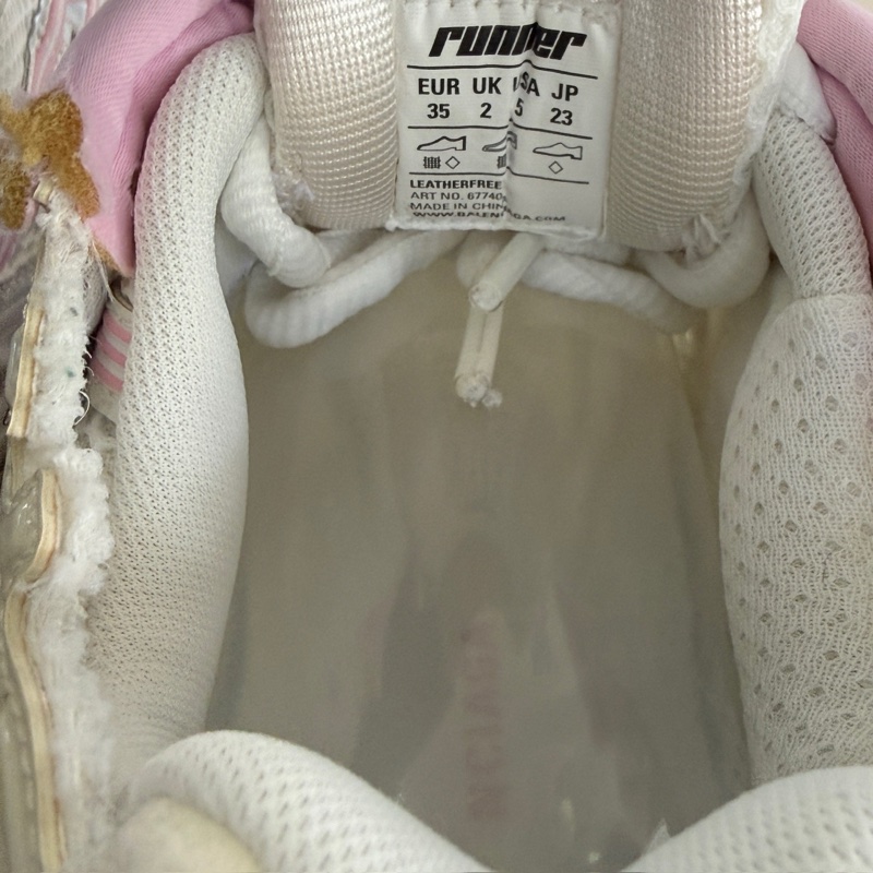 Balenciaga/巴黎世家 白粉Runner系帶休閒鞋 35碼-6