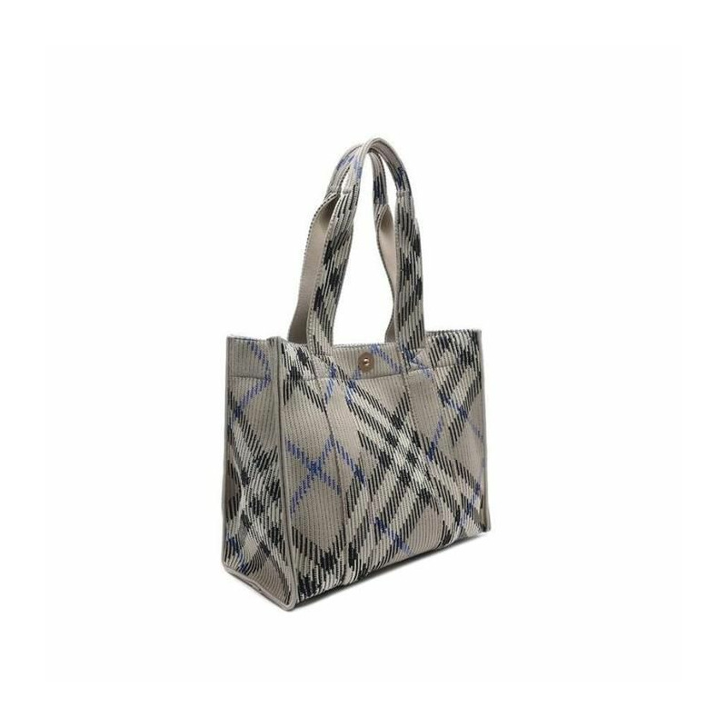 BURBERRY 小號格子針織手提袋 8104034-1