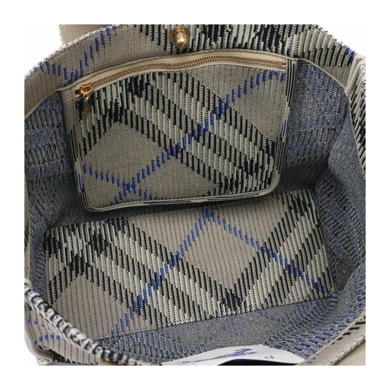BURBERRY 小號格子針織手提袋 8104034-7
