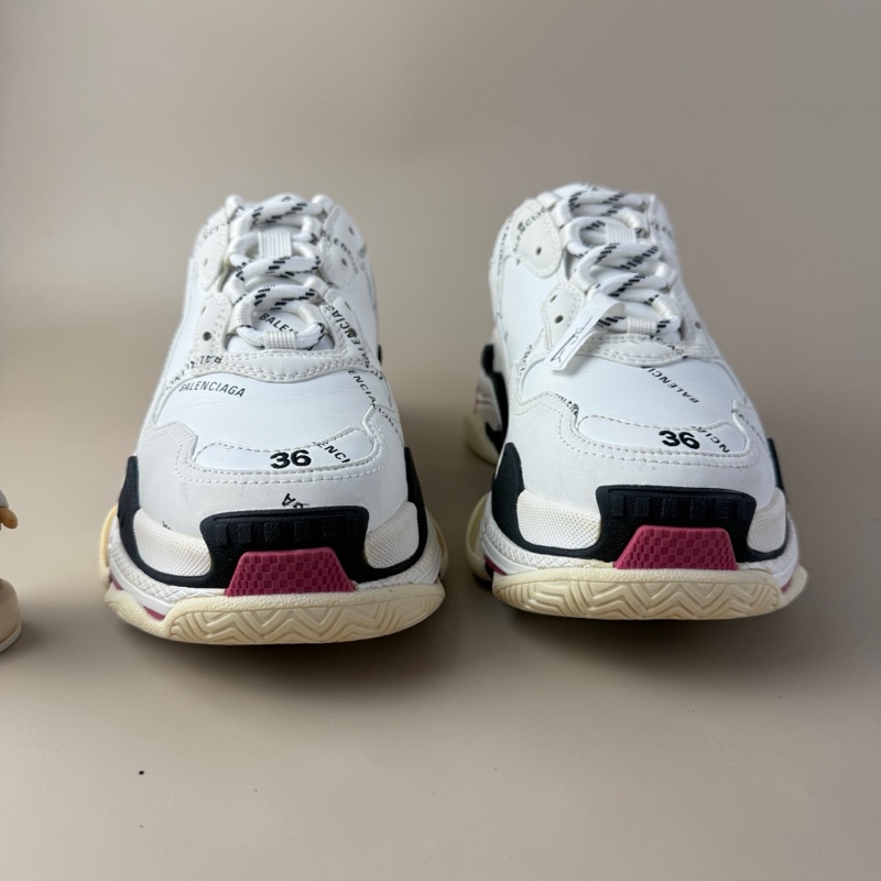 巴黎世家/Balenciaga Triple S黑白彈幕老爹鞋 36碼-6