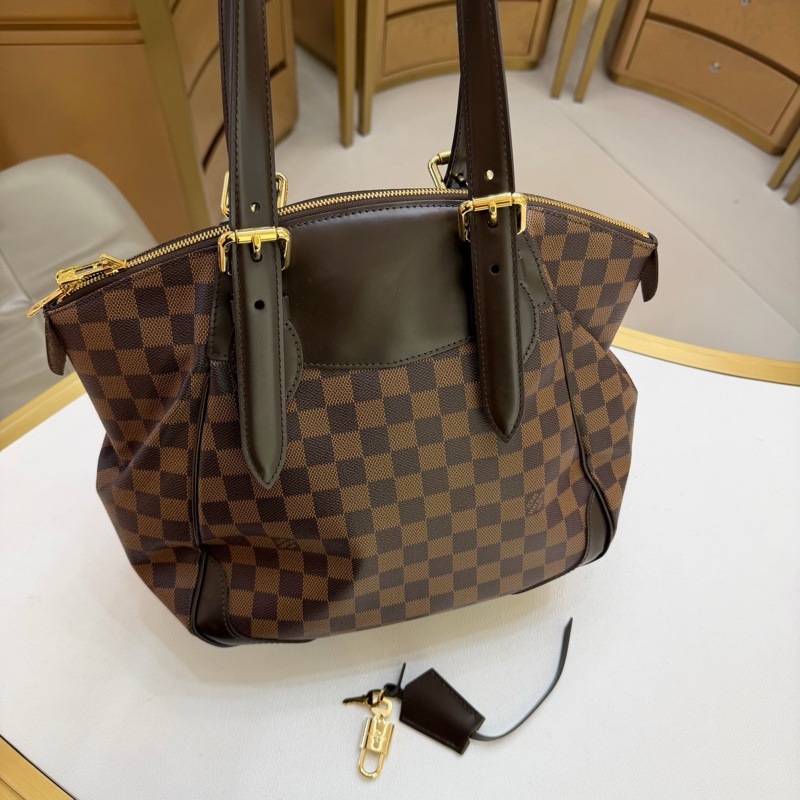 LV/路易威登 Verona中號 棕色棋盤格餃子包 手提包 尺寸：30*18*29cm ，13 編碼-1