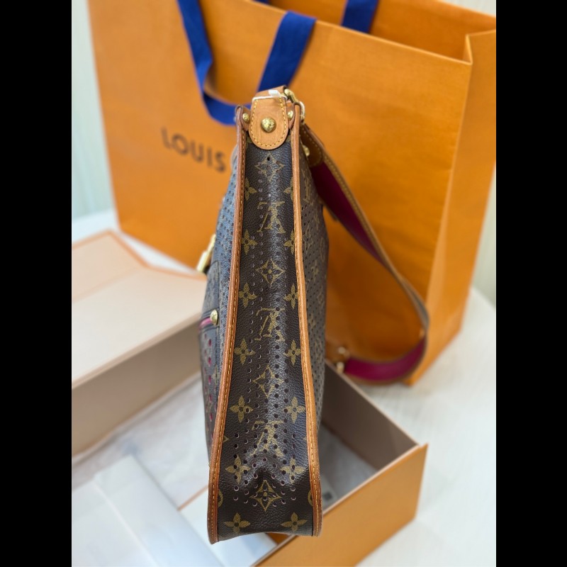 LV稀有鏤空老花伊芙琳斜挎包 肩帶可調節-5