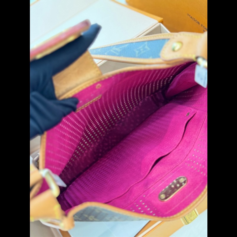 LV稀有鏤空老花伊芙琳斜挎包 肩帶可調節-8