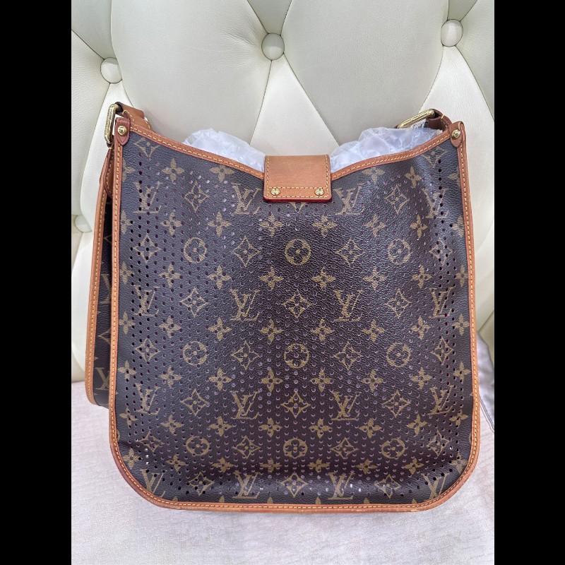 LV稀有鏤空老花伊芙琳斜挎包 肩帶可調節-10