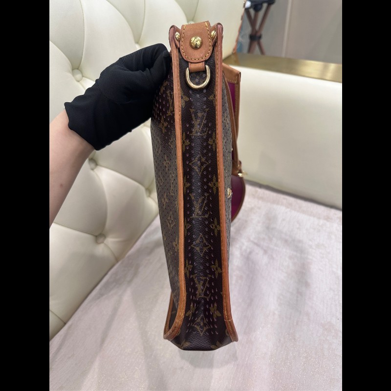 LV稀有鏤空老花伊芙琳斜挎包 肩帶可調節-11