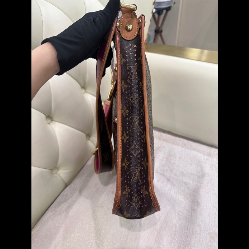 LV稀有鏤空老花伊芙琳斜挎包 肩帶可調節-12