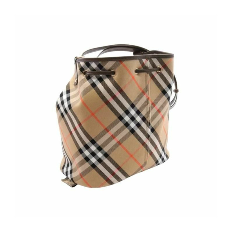 BURBERRY 抽繩格紋水桶包 8093804-6