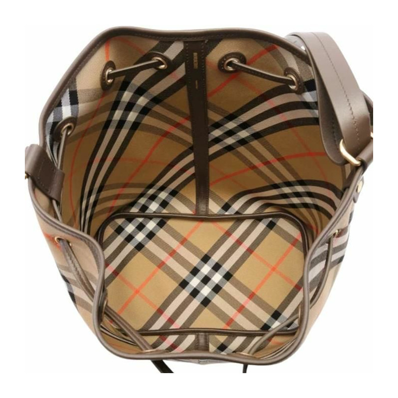 BURBERRY 抽繩格紋水桶包 8093804-7