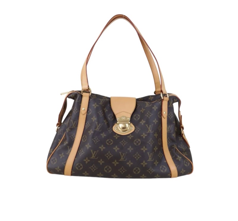 「JL精品代購」 98新 LV 老花 Stresa 肩背包-1