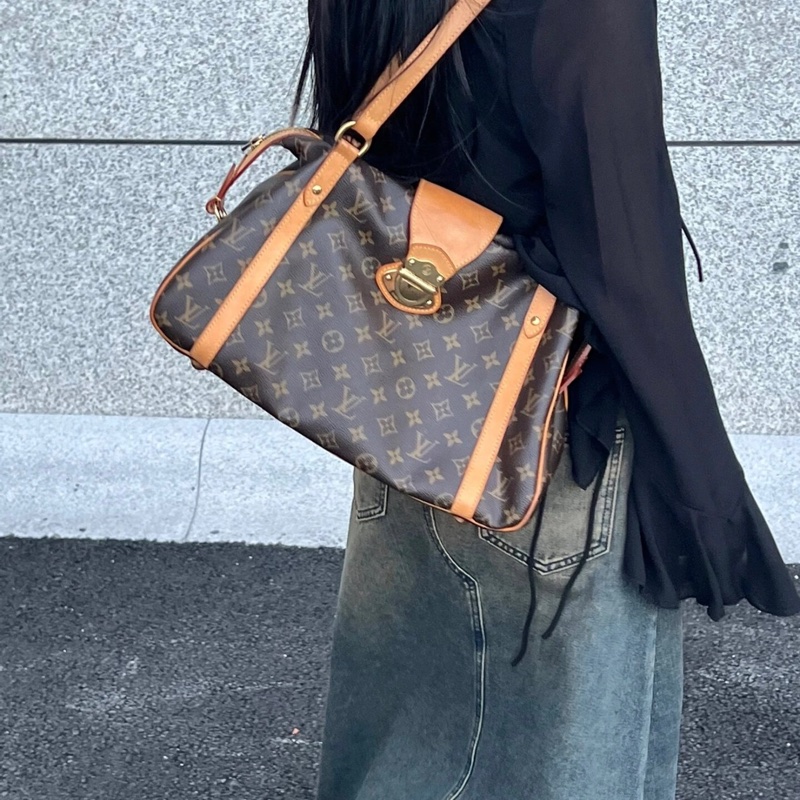 「JL精品代購」 98新 LV 老花 Stresa 肩背包-11