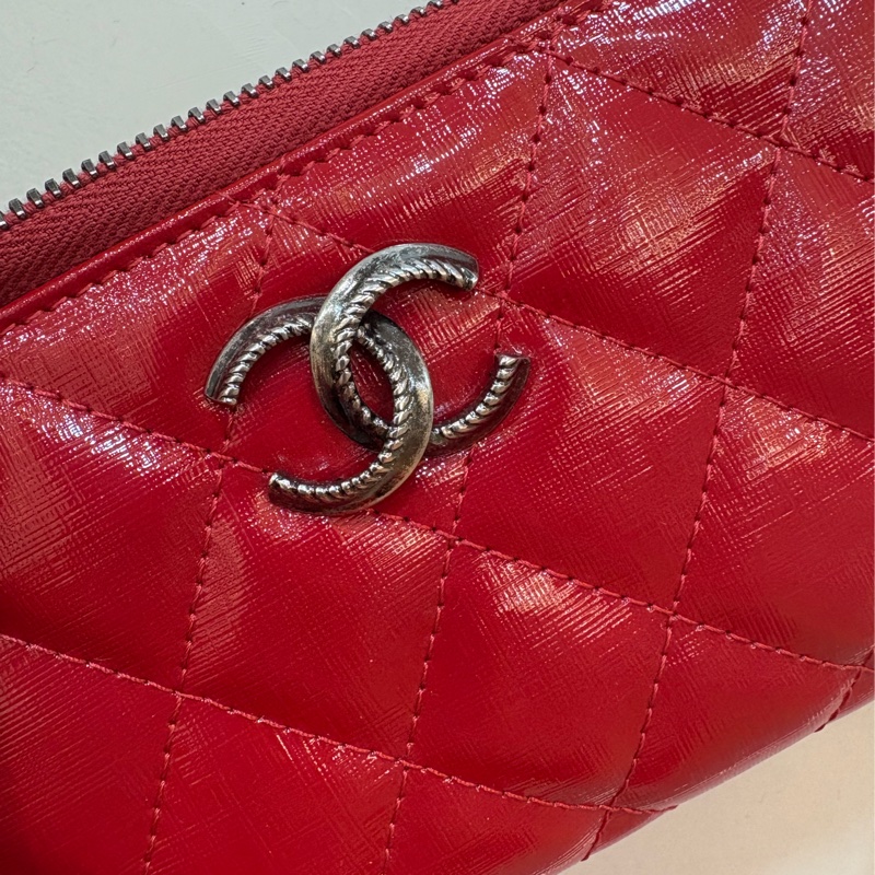 香奈兒 CHANEL 紅色拉鍊中夾-5
