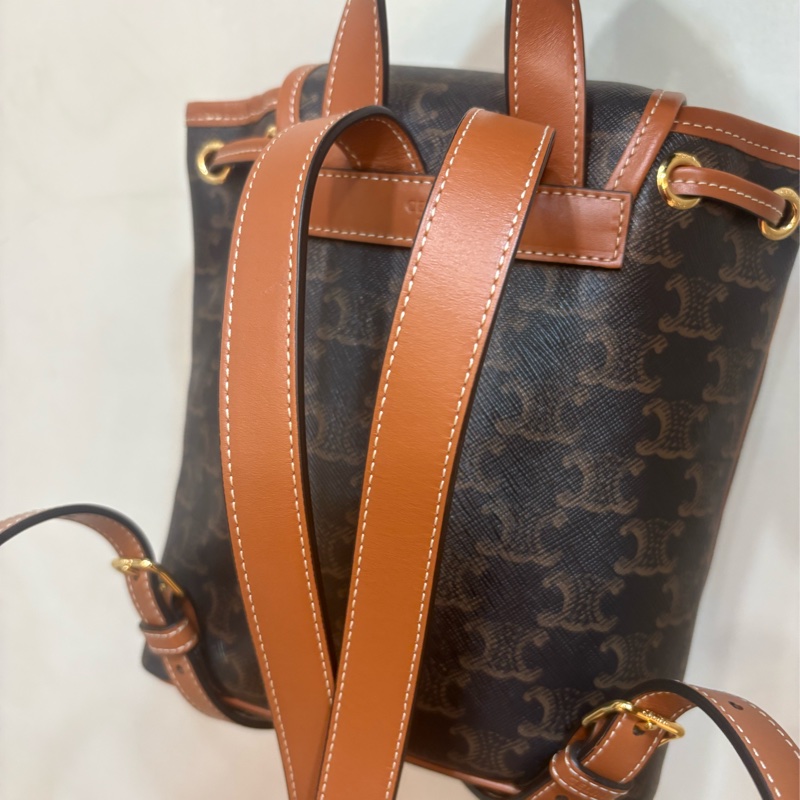 Celine 凱旋門後背包經典logo雙肩背包-2