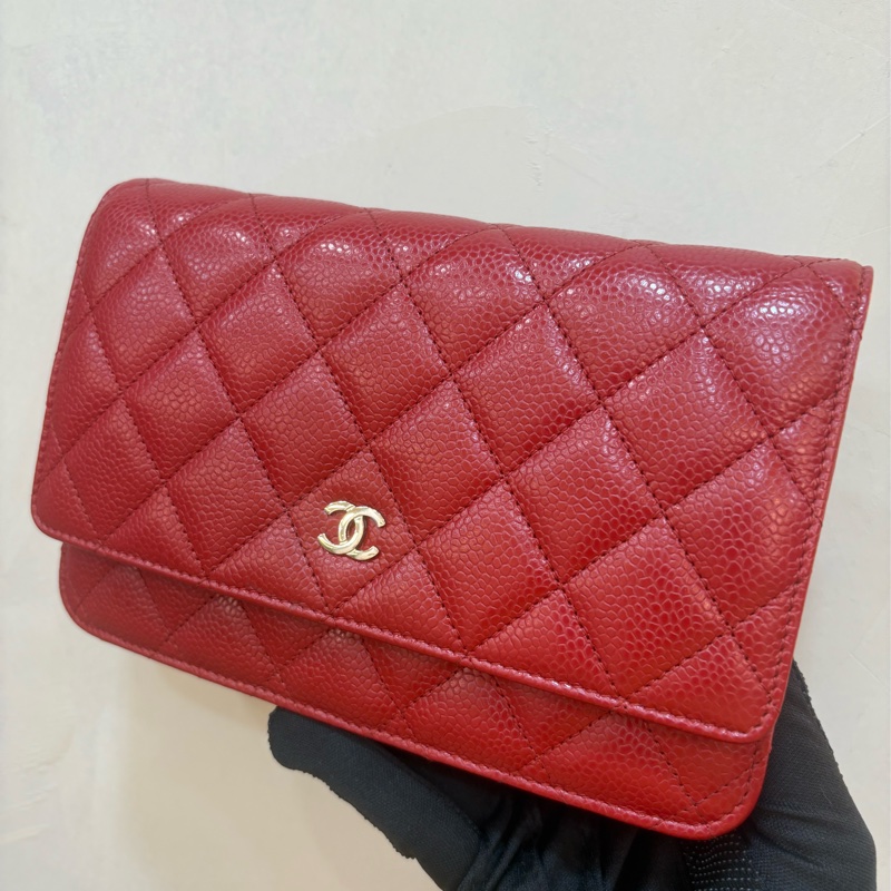 香奈兒 chanel 黑色荔枝皮WOC-0