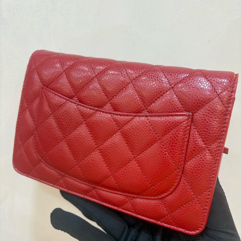 香奈兒 chanel 黑色荔枝皮WOC-1