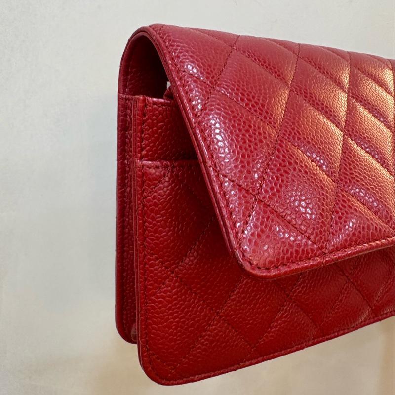 香奈兒 chanel 黑色荔枝皮WOC-4