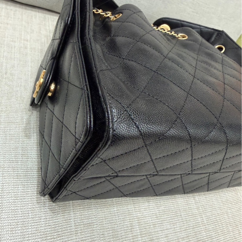 CHANEL香奈兒 25Bag 荔枝牛皮小號黑金-13