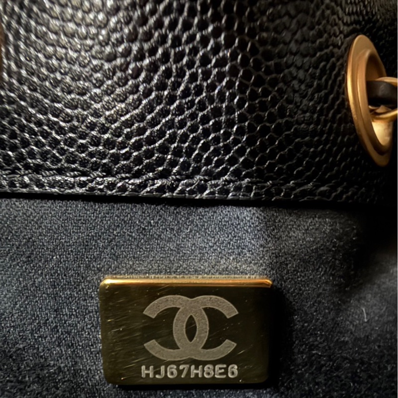 CHANEL香奈兒 25Bag 荔枝牛皮小號黑金-18
