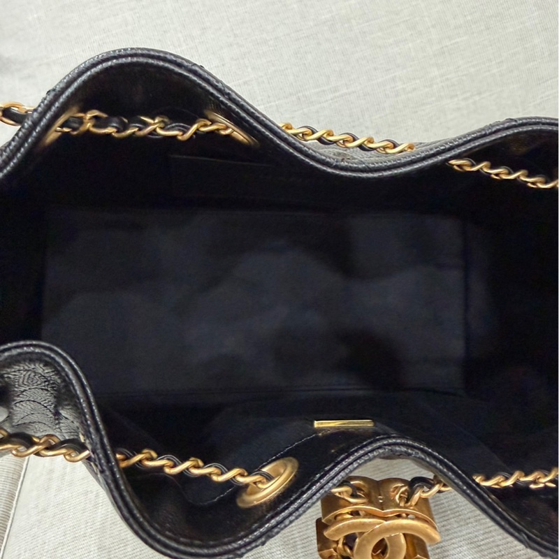 CHANEL香奈兒 25Bag 荔枝牛皮小號黑金-20