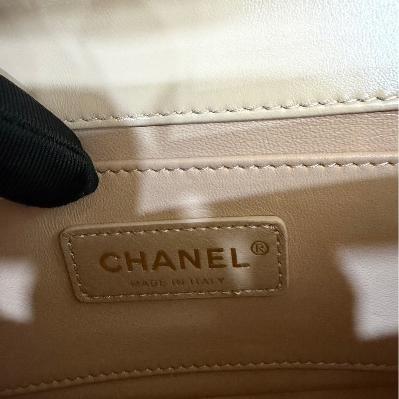 香奈兒 CHANEL 高級手工坊系列雙金珠19 奶茶色 金釦-20