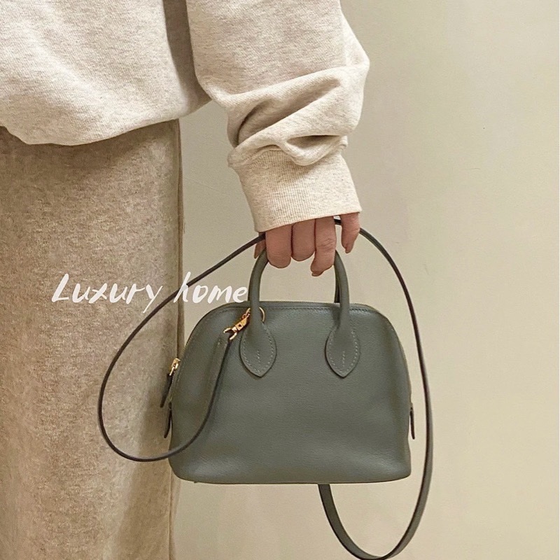 愛馬仕Hermes Mini bolide 積雨雲灰金 evercolor皮 金釦 K刻-4