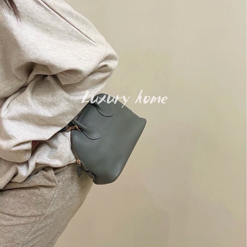 愛馬仕Hermes Mini bolide 積雨雲灰金 evercolor皮 金釦 K刻-5