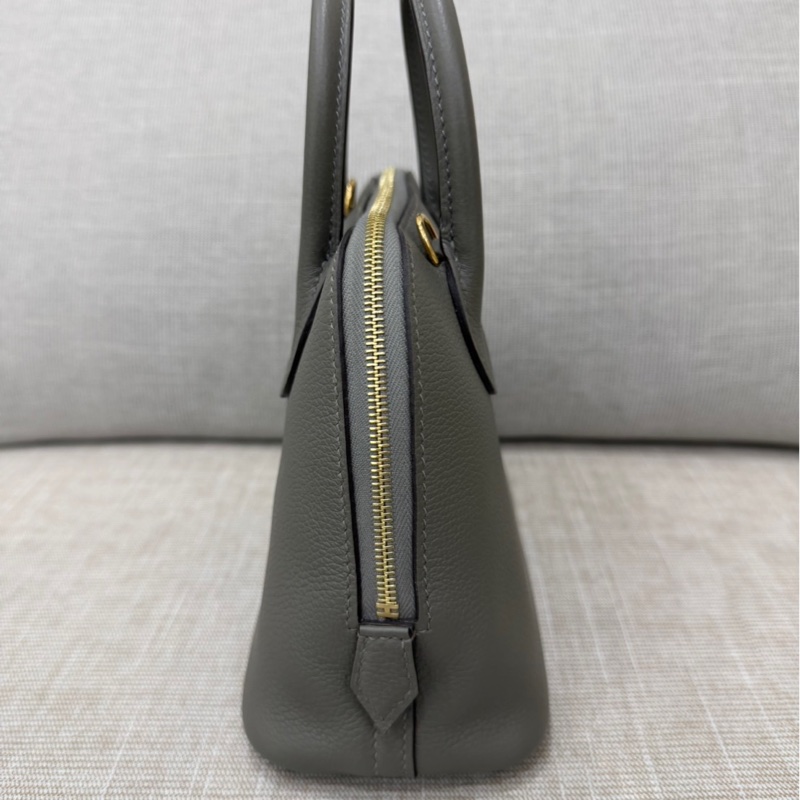 愛馬仕Hermes Mini bolide 積雨雲灰金 evercolor皮 金釦 K刻-8