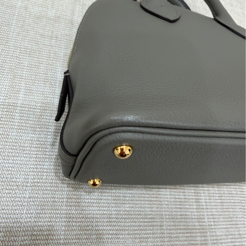 愛馬仕Hermes Mini bolide 積雨雲灰金 evercolor皮 金釦 K刻-11